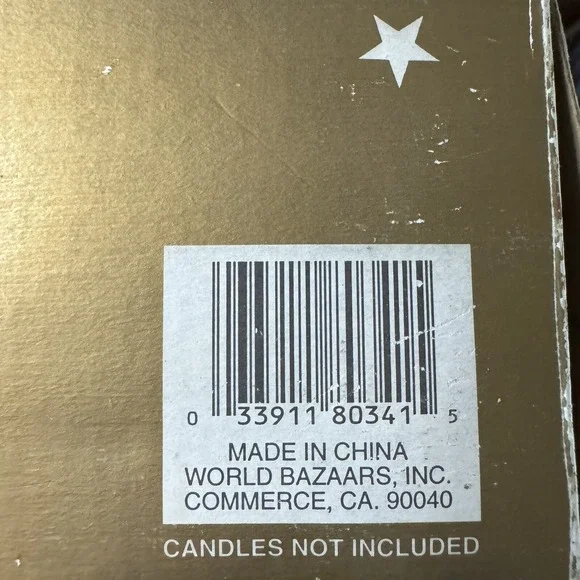 World Bazaars Holiday Collection Ceramic Santa 3 Taper Candle Holder WITH BOX - Picture 8 of 8